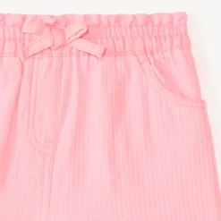 Short en toile coloris uni pour bébé fille