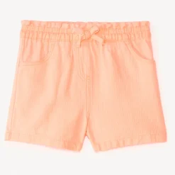 Short en toile coloris uni pour bébé fille