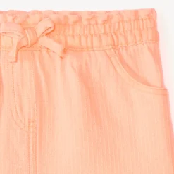 Short en toile coloris uni pour bébé fille