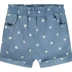 Short en toile imprimé cœurs pour bébé fille