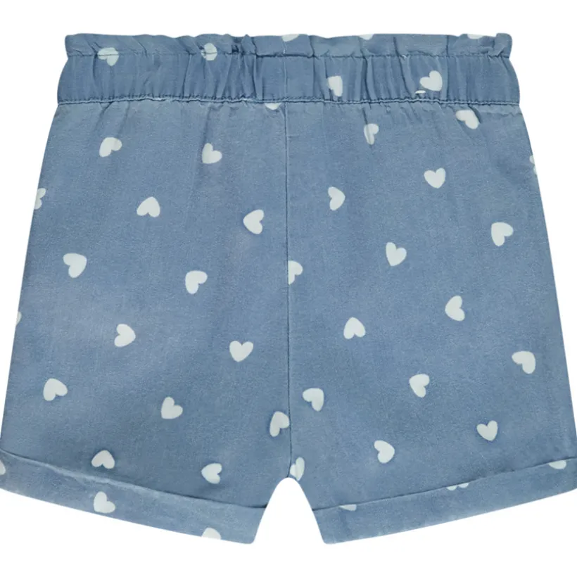 Short en toile imprimé cœurs pour bébé fille