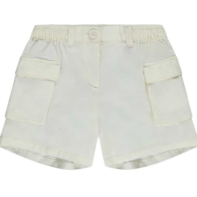 Short en toile à poches et taille élastiquée pour fille