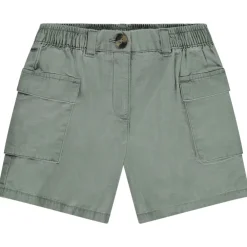 Short en toile à poches et taille élastiquée pour fille