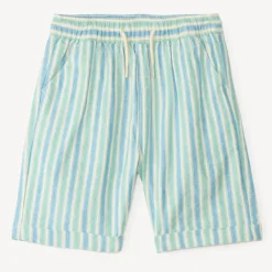Short en toile à rayures pour garçon