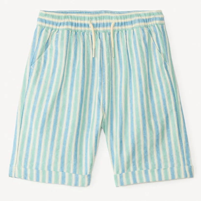 Short en toile à rayures pour garçon