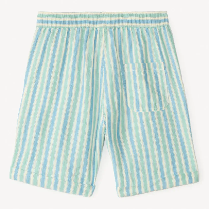 Short en toile à rayures pour garçon