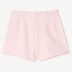 Short en twill uni avec ceinture en tissu pour fille