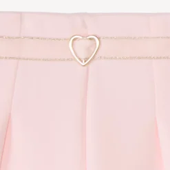 Short en twill uni avec ceinture en tissu pour fille
