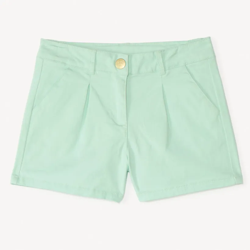 Short en twill uni effet pince pour fille