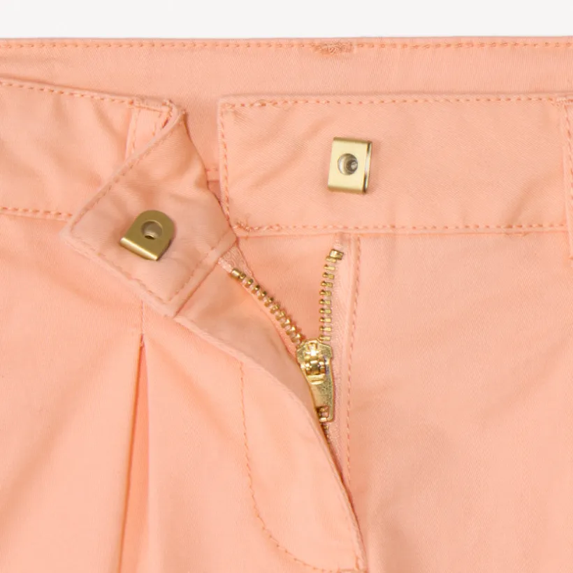 Short en twill uni effet pince pour fille