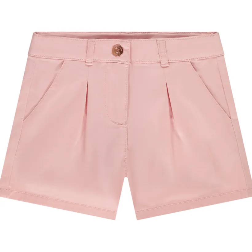 Short en twill uni effet pince pour fille