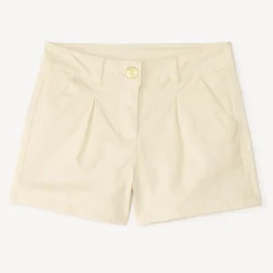 Short en twill uni effet pince pour fille