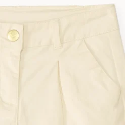 Short en twill uni effet pince pour fille