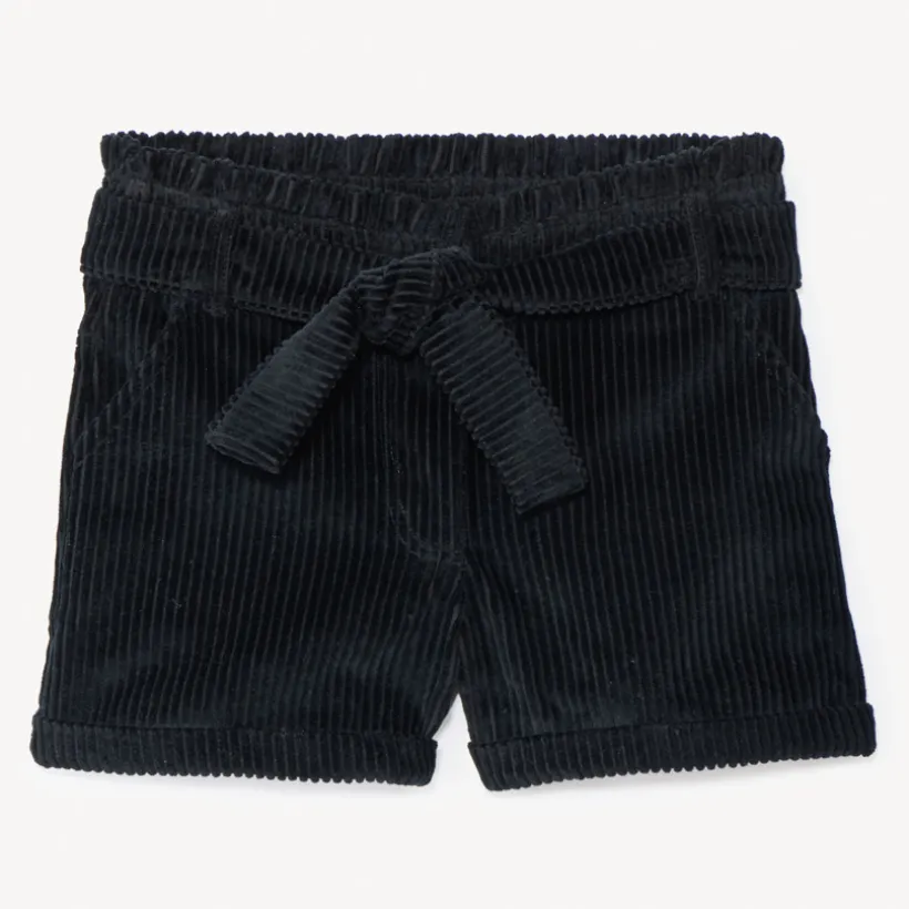 Short en velours côtelé + ceinture à nouer pour fille