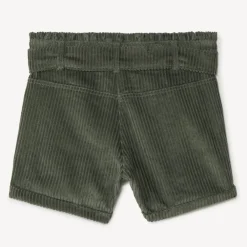Short en velours côtelé + ceinture à nouer pour fille