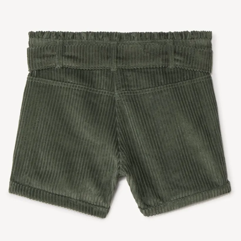 Short en velours côtelé + ceinture à nouer pour fille