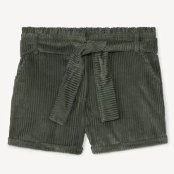 Short en velours côtelé + ceinture à nouer pour fille