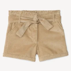 Short en velours côtelé + ceinture à nouer pour fille