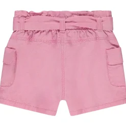 Short à nouer en toile unie pour bébé fille
