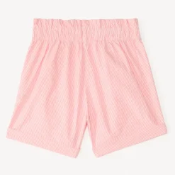 Short paperbag en toile rayée pour fille