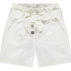 Short paperbag en twill avec ceinture à nouer pour fille