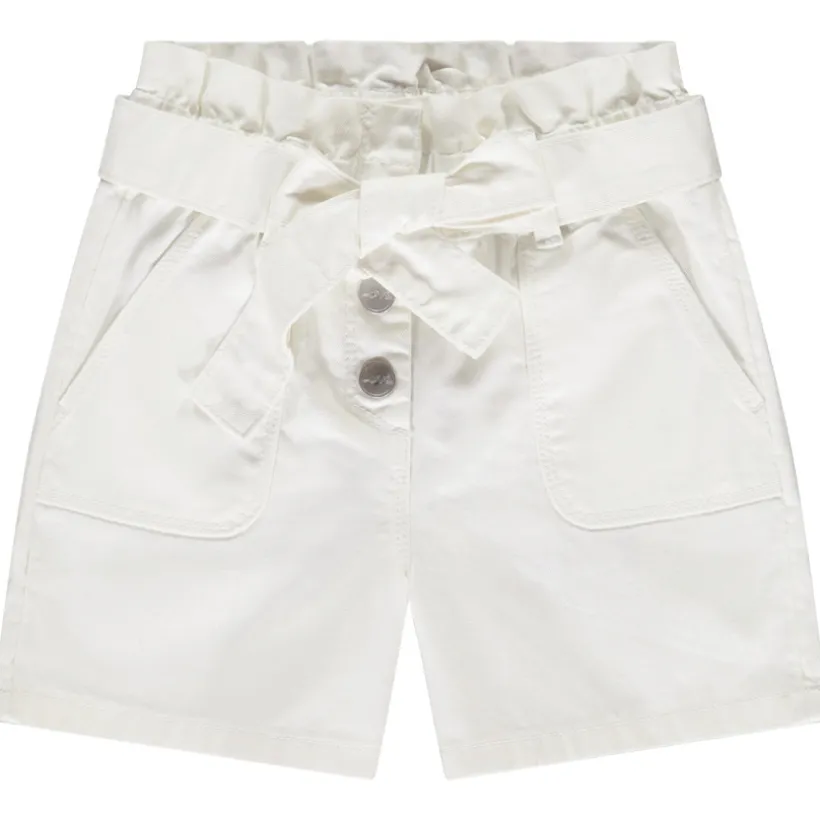 Short paperbag en twill avec ceinture à nouer pour fille