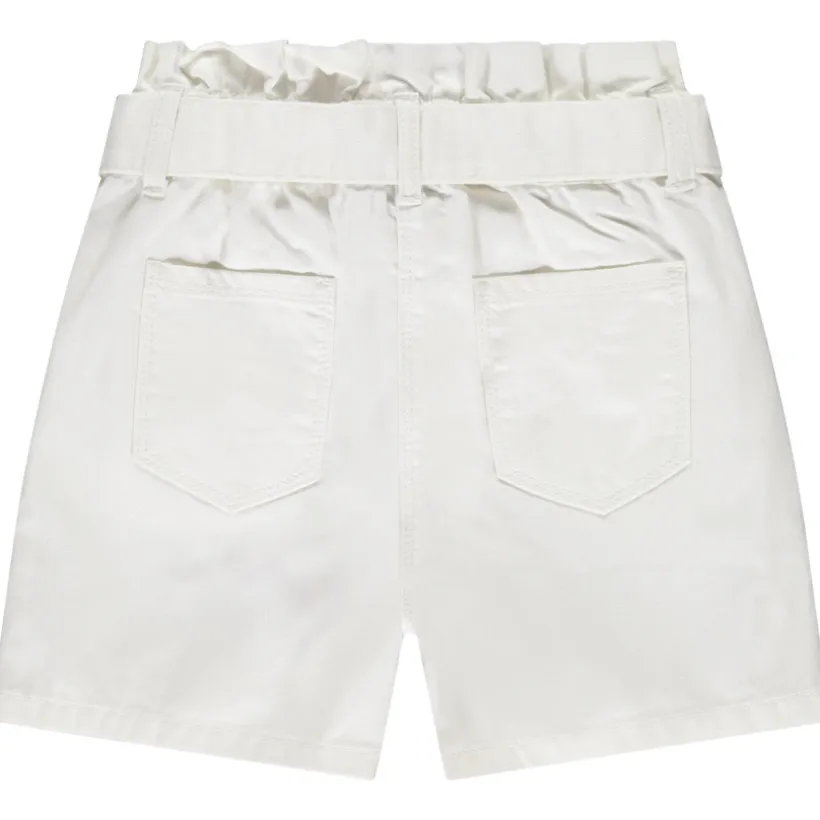 Short paperbag en twill avec ceinture à nouer pour fille