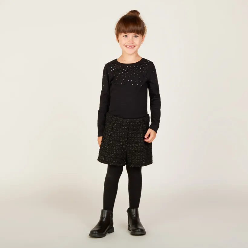Short scintillant en maille fantaisie pour fille