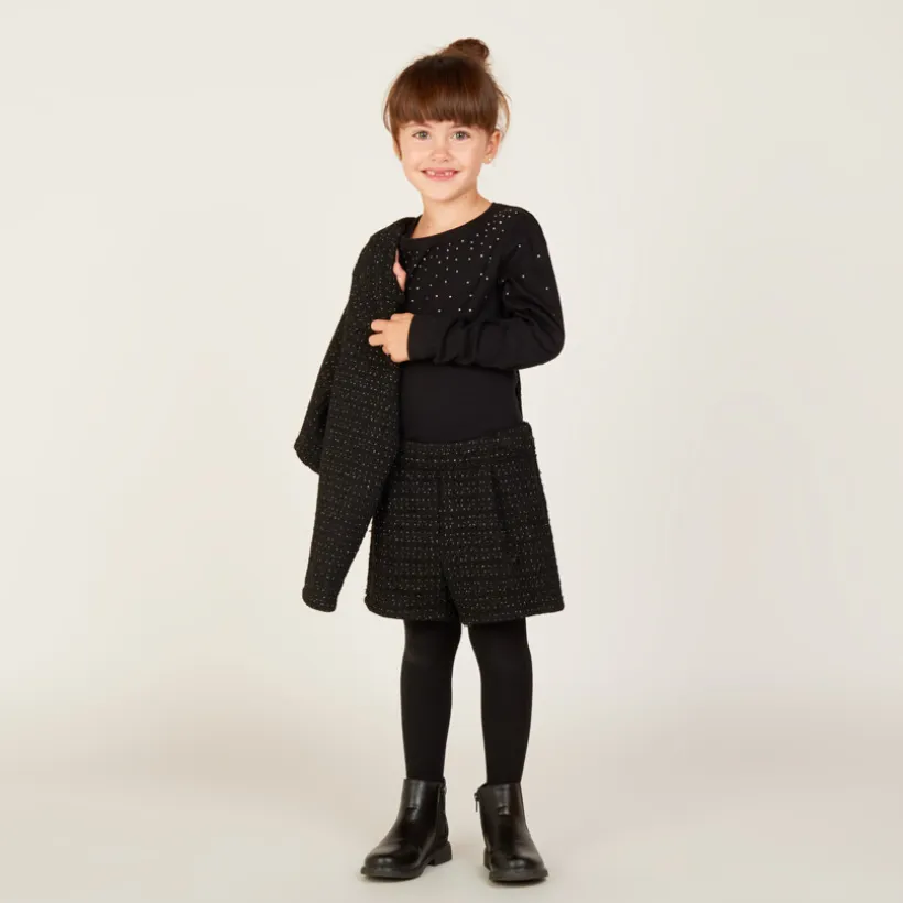 Short scintillant en maille fantaisie pour fille