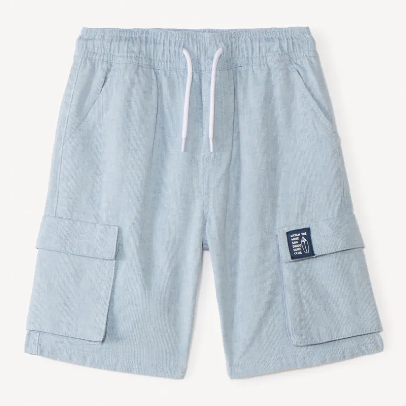 Short style cargo en toile unie pour garçon