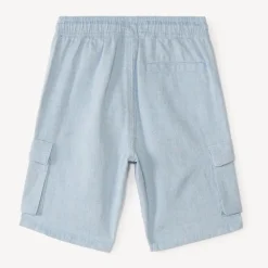 Short style cargo en toile unie pour garçon