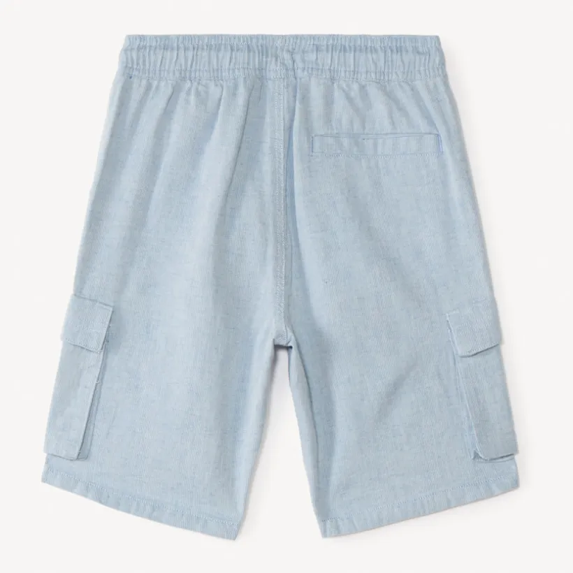 Short style cargo en toile unie pour garçon