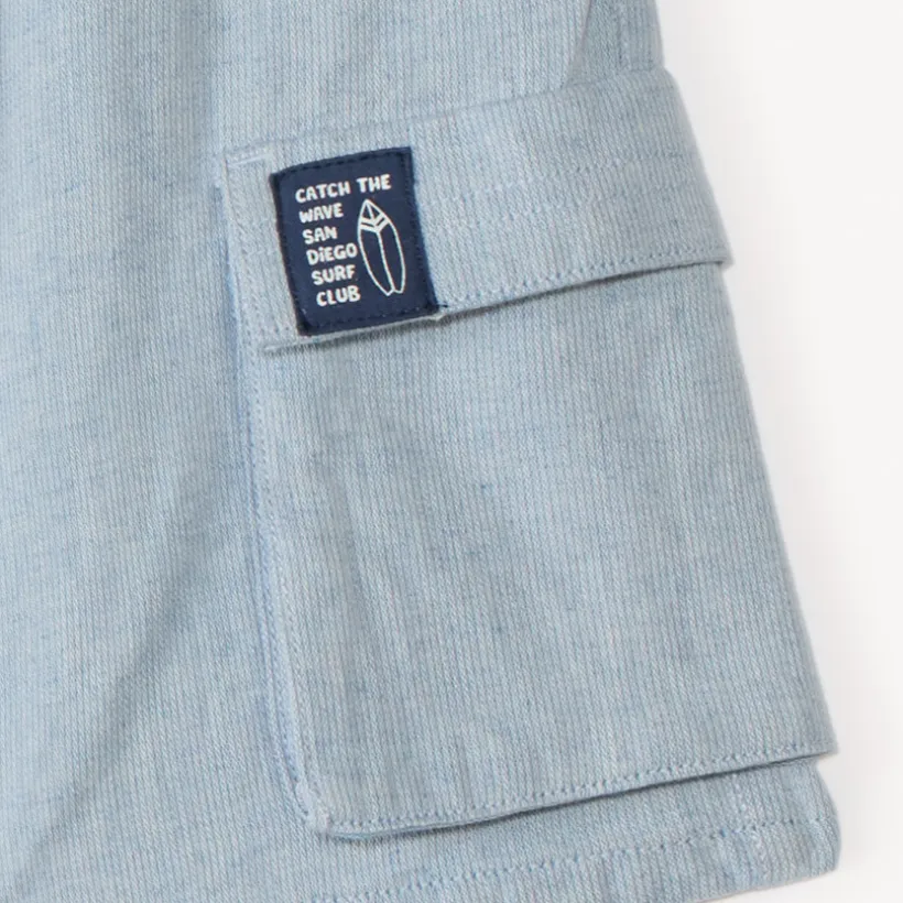 Short style cargo en toile unie pour garçon