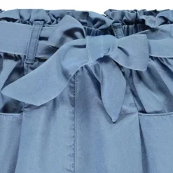 Short taille haute en twill avec ceinture à nouer pour fille