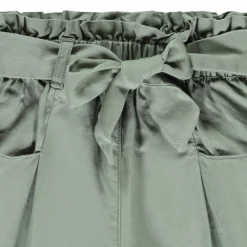 Short taille haute en twill avec ceinture à nouer pour fille