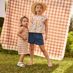 Short texturé uni pour fille
