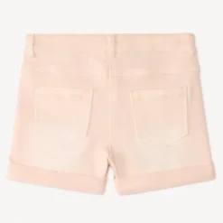 Short uni effet denim avec poche cœur pour bébé fille