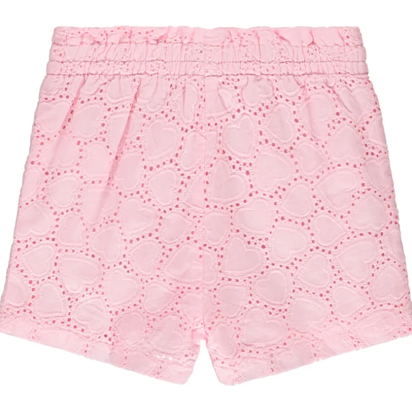 Short uni en broderie anglaise et nœud fantaisie pour bébé fille
