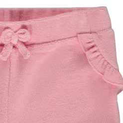 Short uni en éponge avec volants + nœud pour bébé fille
