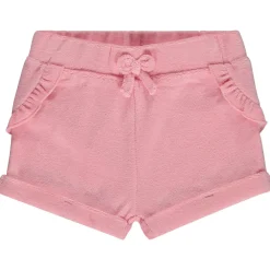 Short uni en éponge avec volants + nœud pour bébé fille
