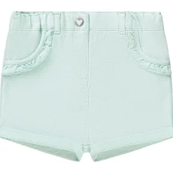 Short uni en toile fantaisie avec détails volantés pour bébé fille
