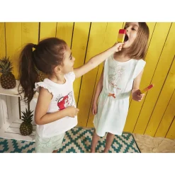 Short uni en toile fantaisie avec détails volantés pour bébé fille