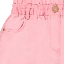 Short uni à taille mockée pour fille