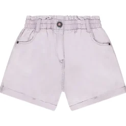 Short uni à taille mockée pour fille