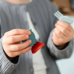 Snackbox avec piques snack Tiny Farm Bleu