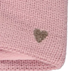 Snood uni en tricot et intérieur polaire avec cœur brodé pour bébé fille