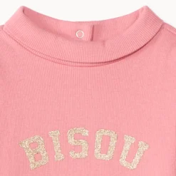 Sous-pull col roulé à message pailleté pour bébé fille