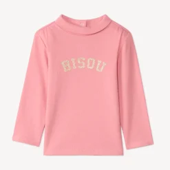 Sous-pull col roulé à message pailleté pour bébé fille