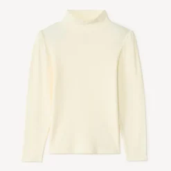 Sous-pull côtelé à col cheminée pour fille