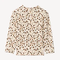 Sous-pull imprimé cœur fantaisie et col cheminé pour bébé fille